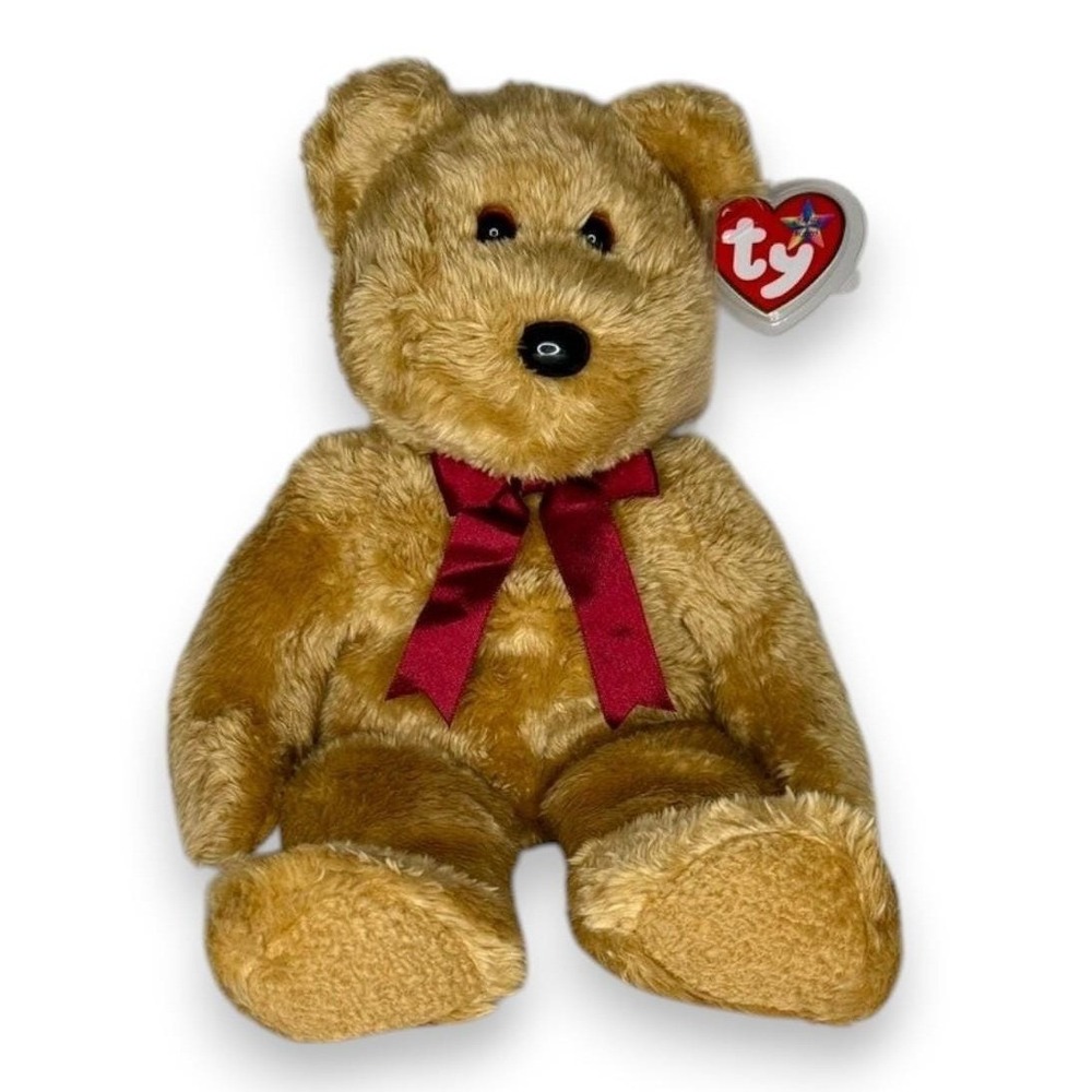Curly the Bear | Cozy Curly Teddy | Mint Heart Tag TY Beanie Buddy